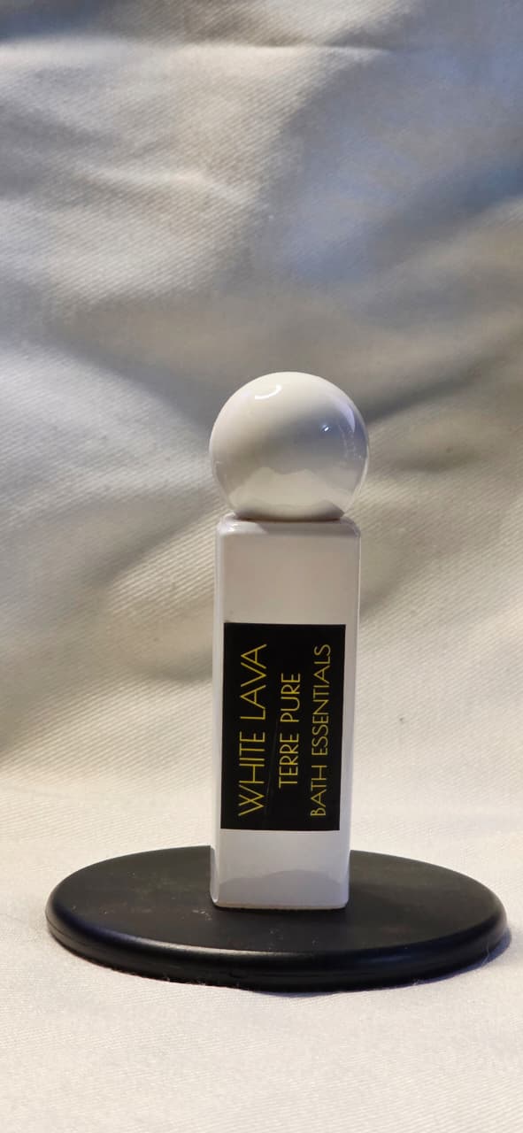 White Lava Perfume bottle on a white background
